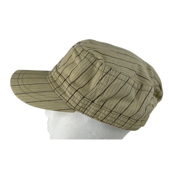 Dragon Graphic Khaki Striped Military Style Cap With Adjustable Back Strap - Picture 6 of 9